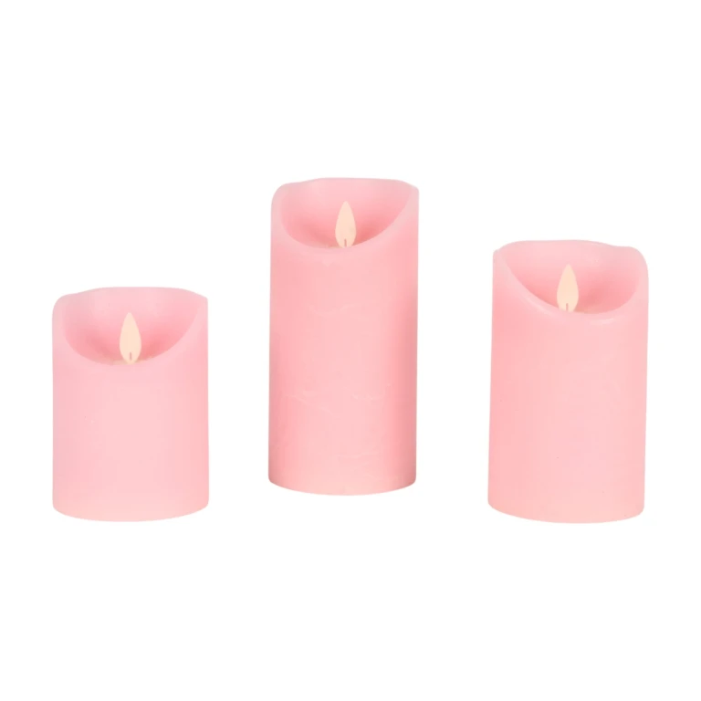 Ledkaarsen roze - set van 3