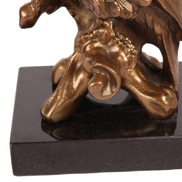 Papegaai op voet - messing - 28 cm