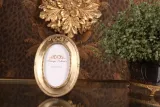 Fotolijst 9x13 cm - goud - messing - ovaal - staand