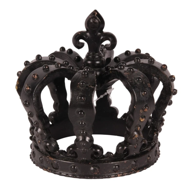 Decoratieve kroon - zwart - 13,2 cm - kunsthars