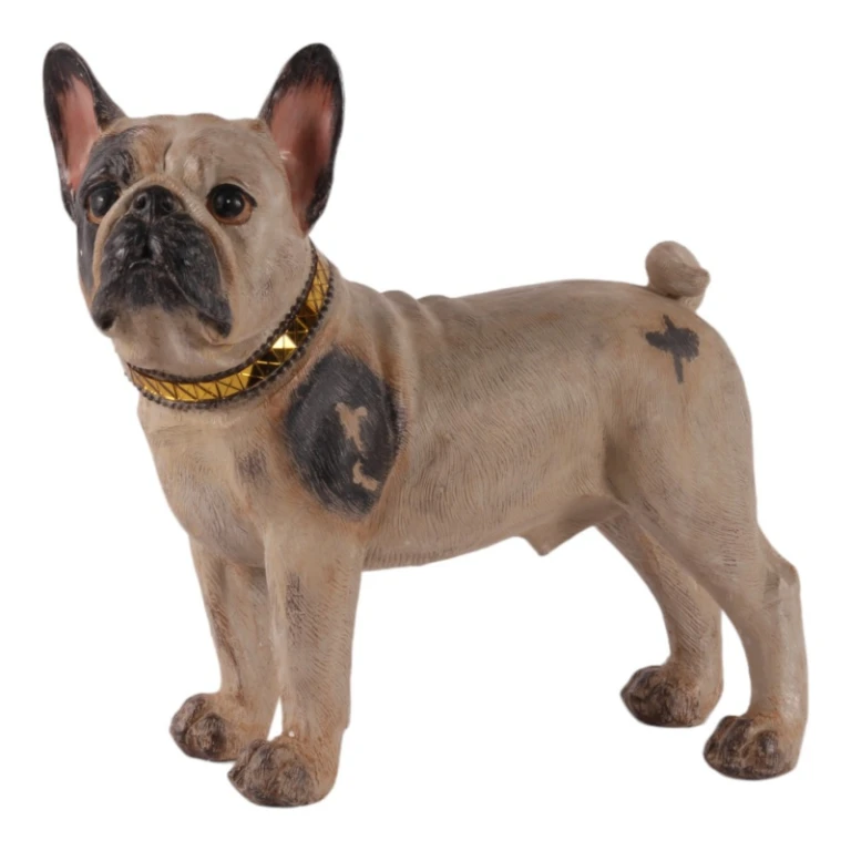 Hondenbeeld Franse bulldog - bruin - 32 cm