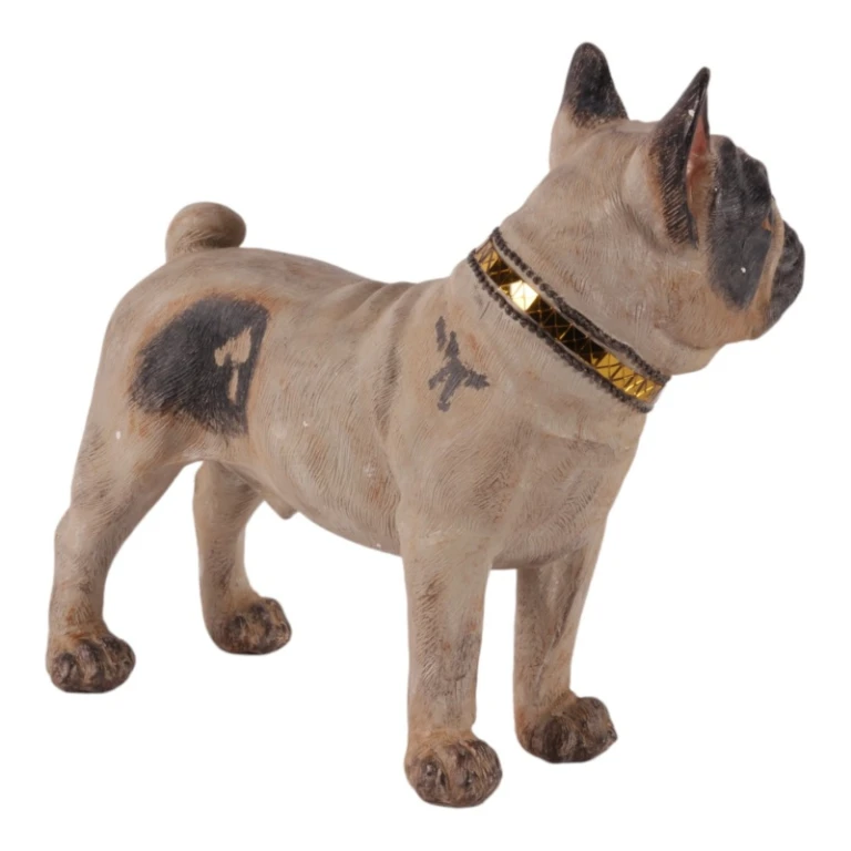 Hondenbeeld Franse bulldog - bruin - 32 cm