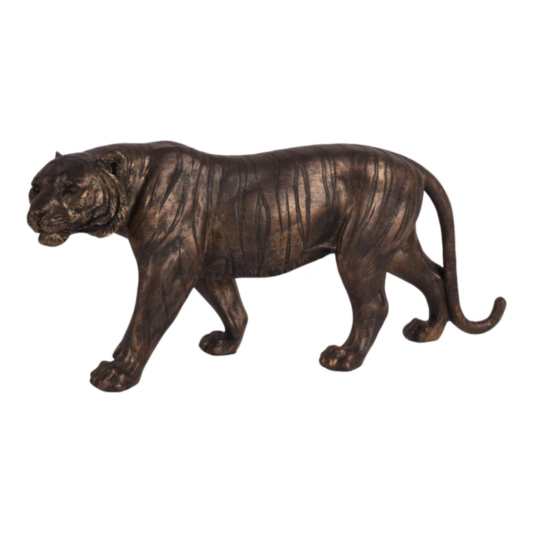 Tijgerbeeld - goud - 53 cm