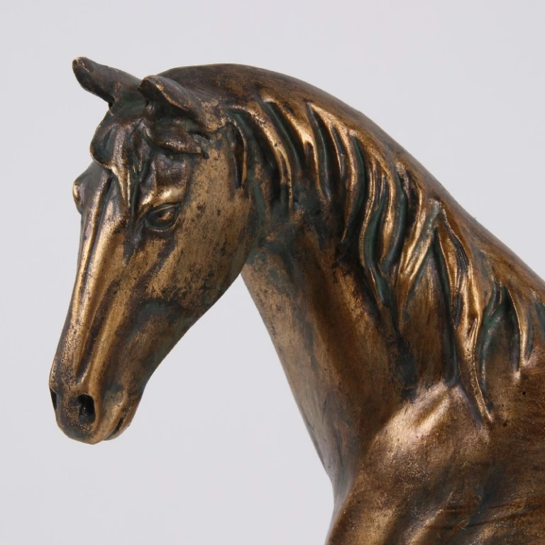 Paardenbeeld - goud - 28 cm