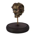 Bacchus-figuur met glazen stolp - goud - 23 cm - kunsthars