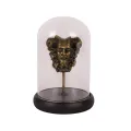 Bacchus-beeldje met glazen stolp - goud - 23 cm - kunsthars