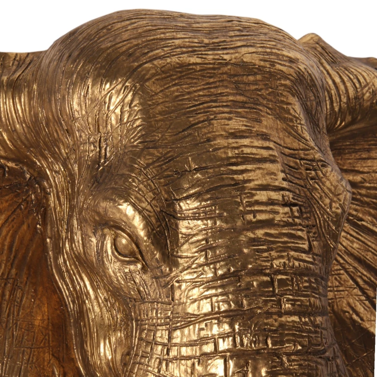 Wandornament Olifant - goud - 23 cm - kunsthars