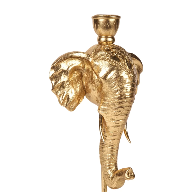 Kandelaar Olifant - 35,5 cm - goud - kunsthars