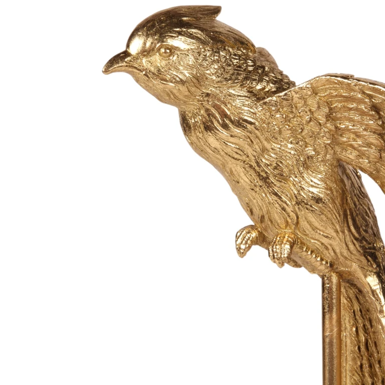 Vogelbeeld op standaard - goud - 49,5 cm - 1 stuk