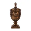 Decoratieve pot met deksel - goud - 44 cm