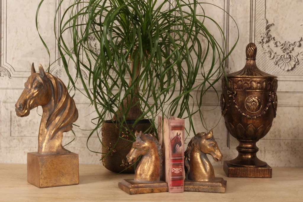 Decoratieve pot met deksel - goud - 44 cm