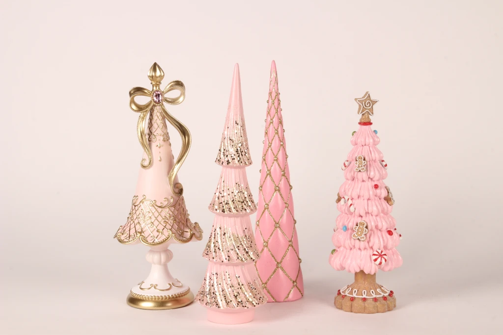 Miniatuurkerstboom - roze - 35,5 cm - kunsthars