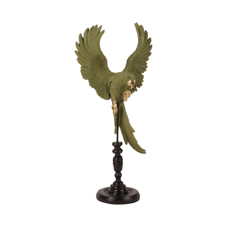 Papegaai op stok - groen - 52,5 cm