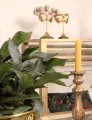 Decoratiemasker op voet - goud - 28 cm - kunsthars