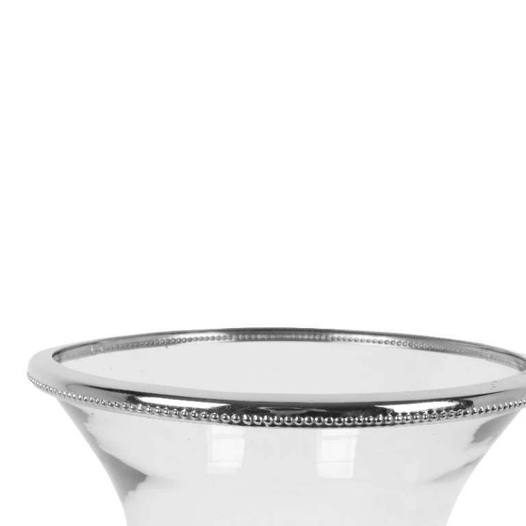 Windlicht Samira - 50 cm - zilver - messing en glas