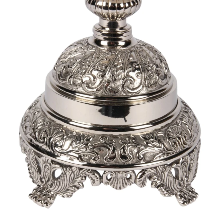 Windlicht Assiya - 59,5 cm - zilver - messing en glas