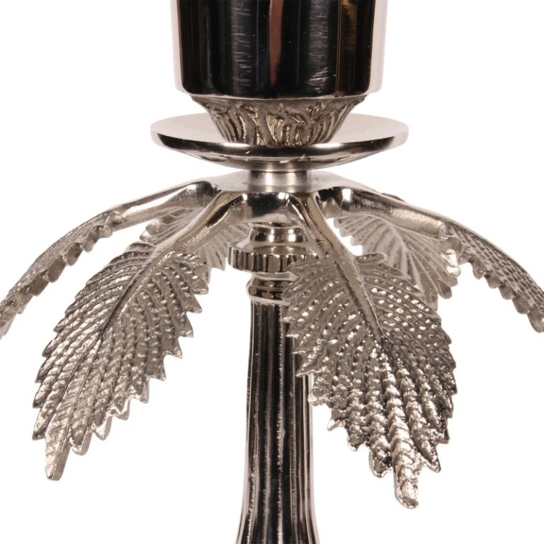 Windlicht - 60 cm - zilver - messing en glas