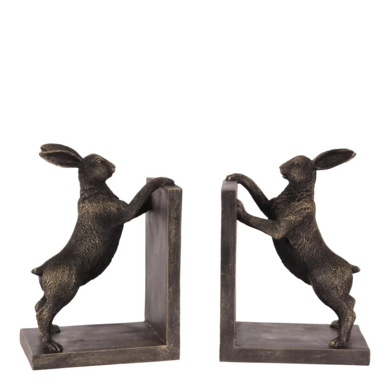 Boekensteun Konijn - goud - kunsthars - 1 stuk