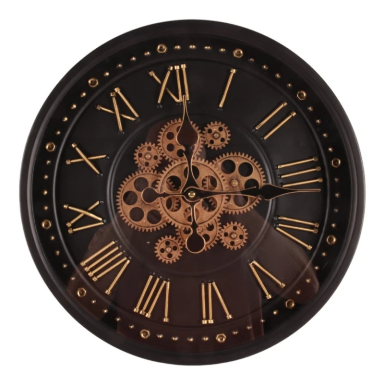 Wandklok Buffalo - 40 cm - zwart - rond - metaal