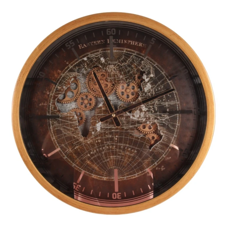 Wandklok Yankee - 46 cm - goud - rond - metaal