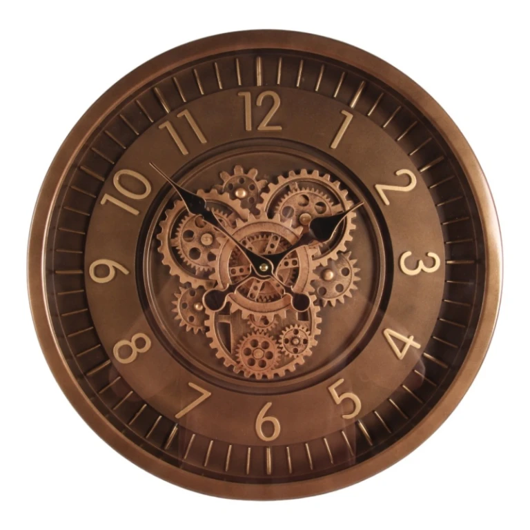 Wandklok Clinton - bruin - rond - 46 cm