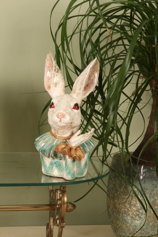 Konijnenbuste - gemengde kleuren - 24 cm