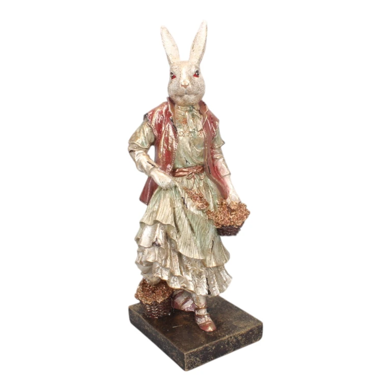 Konijnenbeeld - mixed - 34 cm - 1 stuk