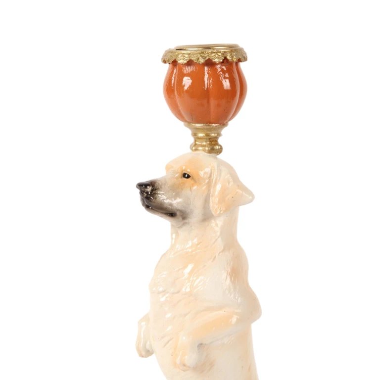 Kandelaar Hond - 9 cm - meerkleurig - kunsthars
