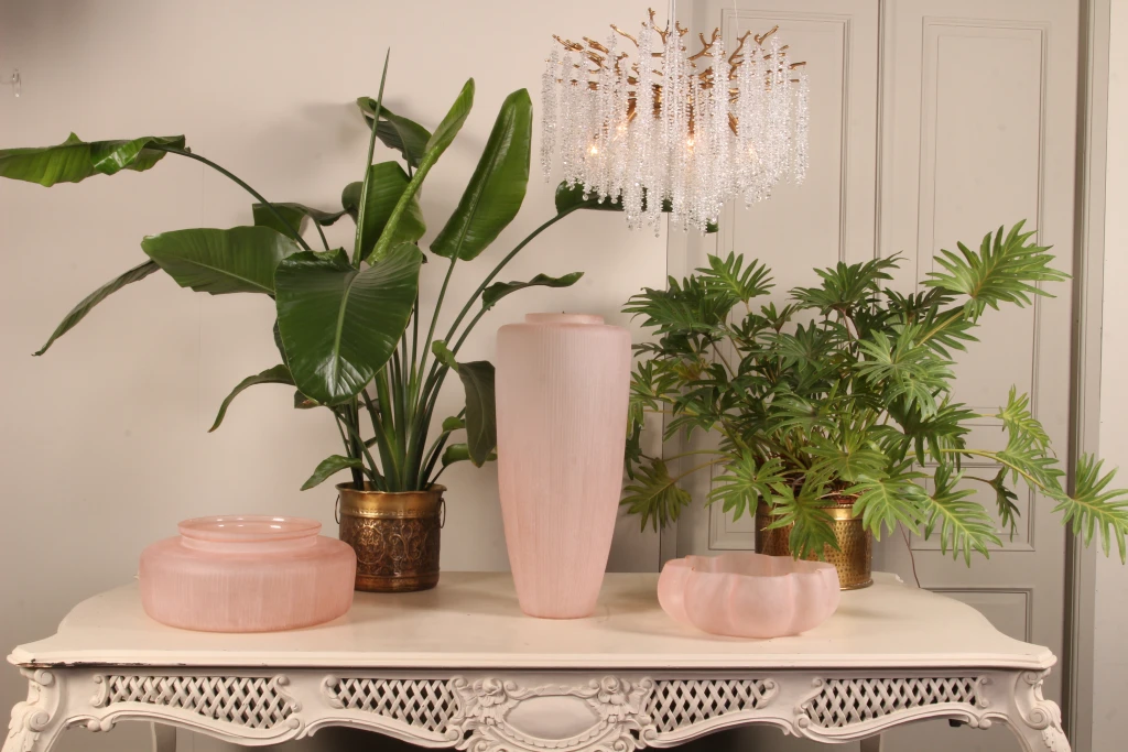 Vaas Clay - 72 cm - roze - glas