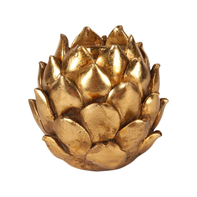 Kandelaar Bloem - 11 cm - goud - kunsthars