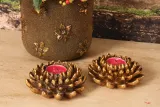 Kandelaar Bloem 12 cm - Goud - Resin