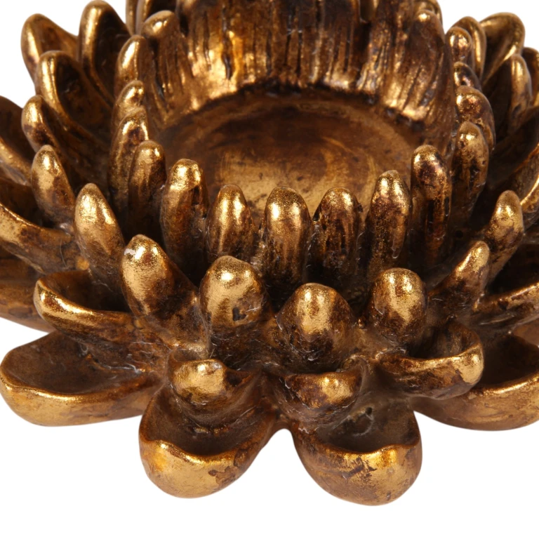 Kandelaar bloem - 12 cm - goud - kunsthars