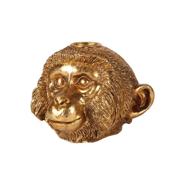 Kandelaar aap - 9 cm - goud - kunsthars