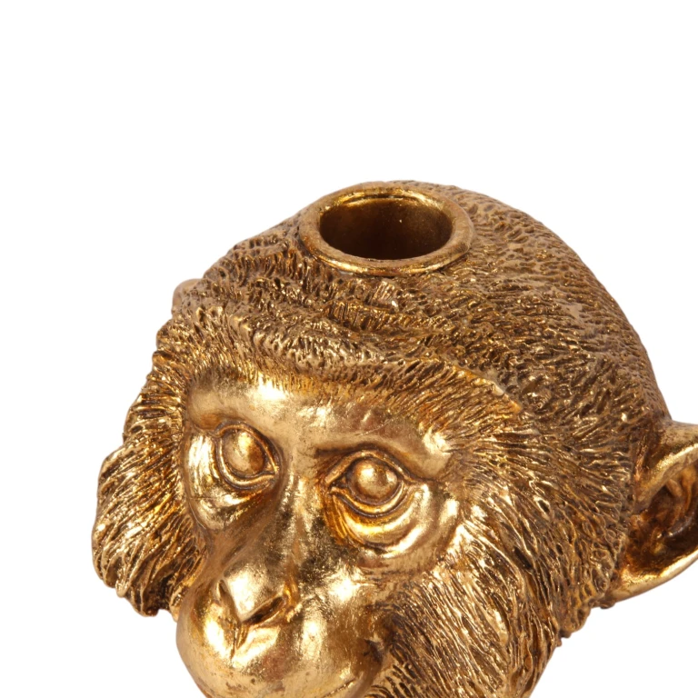 Kandelaar aap - 9 cm - goud - kunsthars