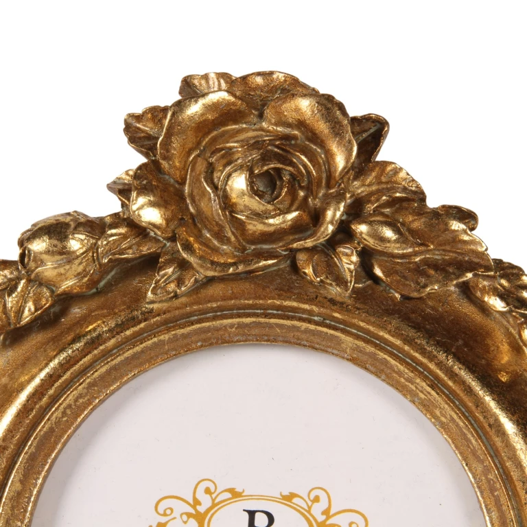 Fotolijst 10 x 10 cm - goud - kunsthars - rond