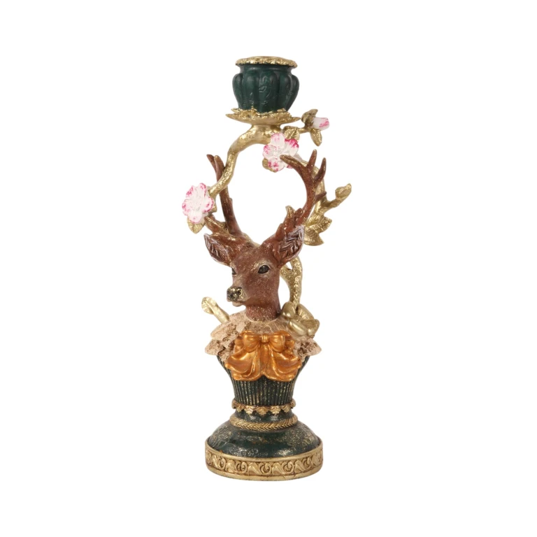 Kandelaar Hert - 30 cm - goud - kunsthars