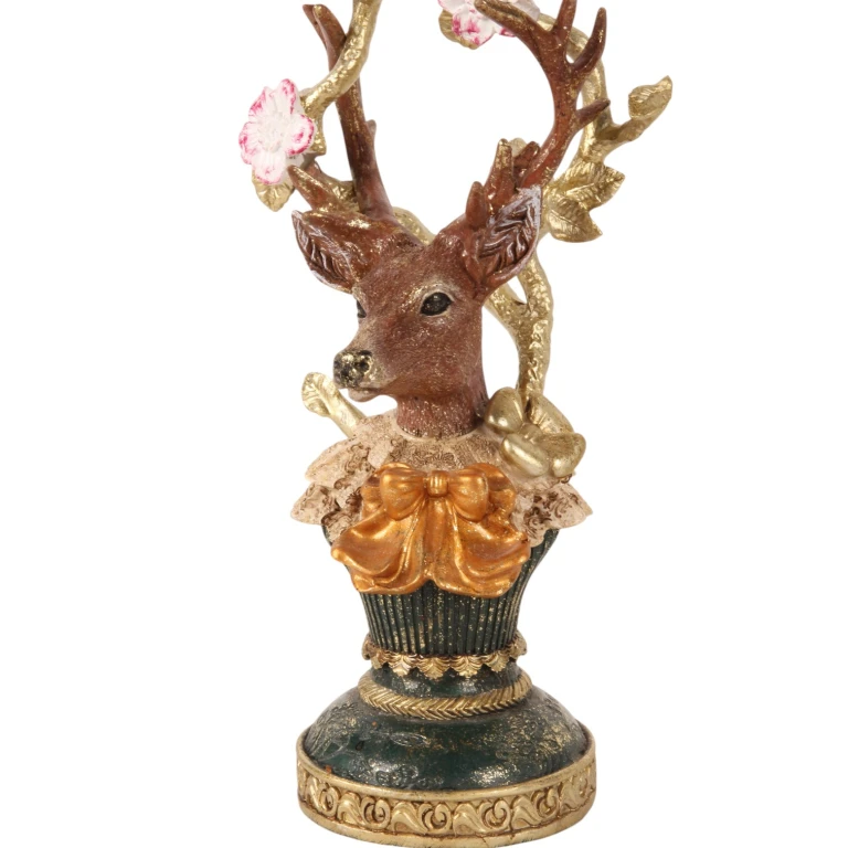 Kandelaar Hert - 30 cm - goud - kunsthars
