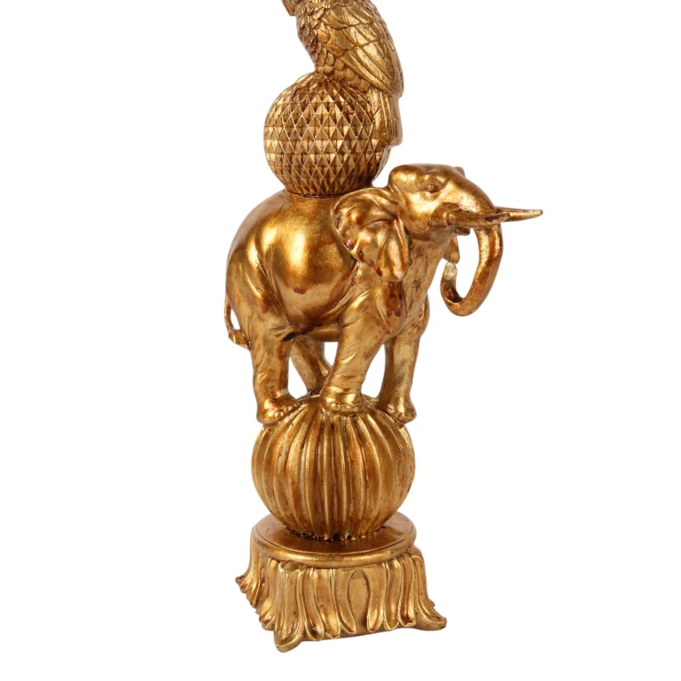 Kandelaar olifant - 27 cm - goud - kunsthars