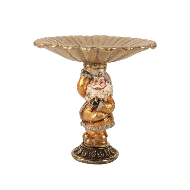 Sierschaal Kerstman - goud - kunsthars - 24 cm - 1 stuk