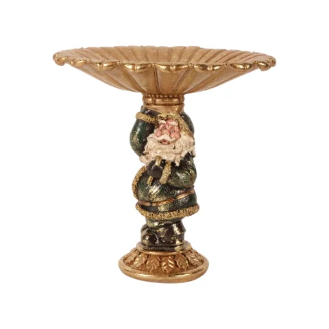 Schaal Kerstman 24 cm - Groen - Resin