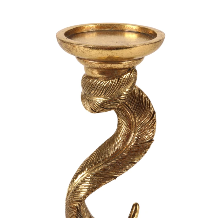 Kandelaar Veer - 26,5 cm - goud - kunsthars - 1 stuk