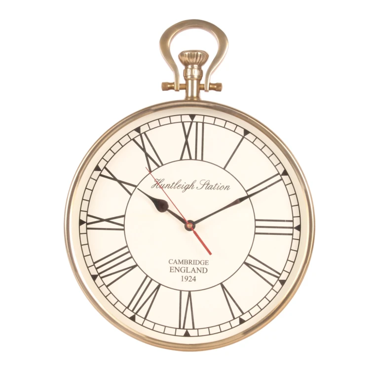 Wandklok - 41 cm - goud - rond - staal en aluminium