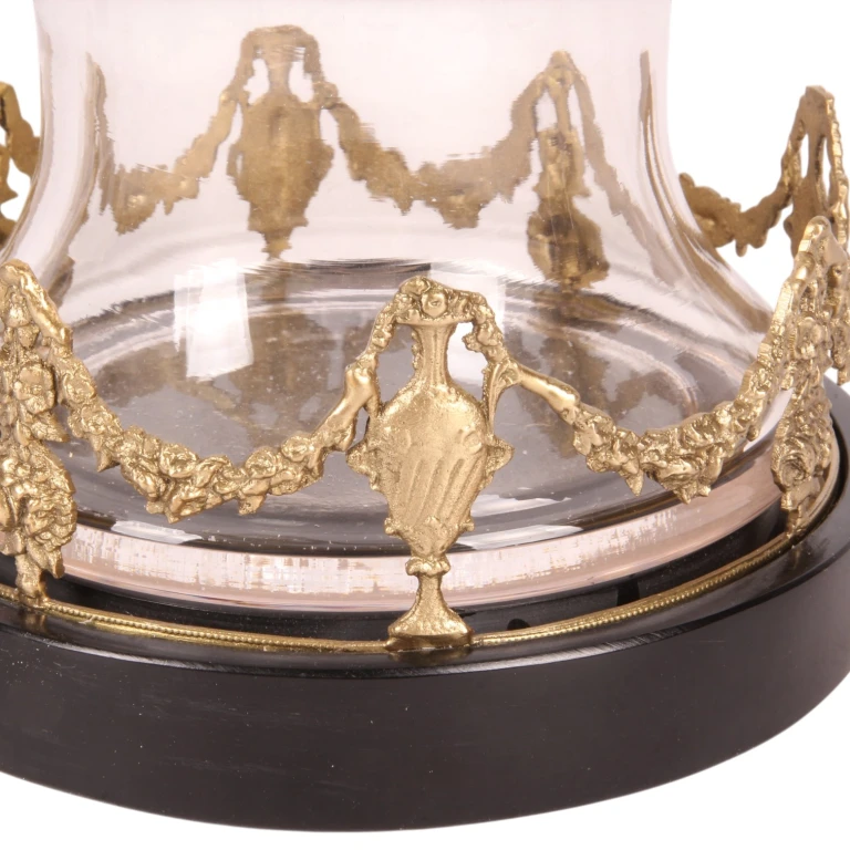 Windlicht - 35 cm - goud - messing en glas