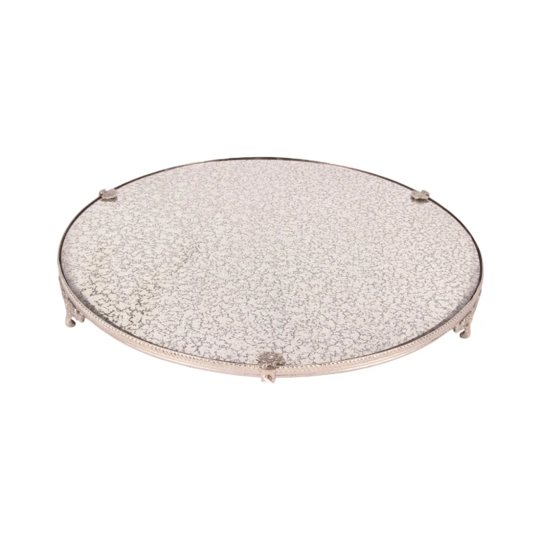 Spiegeldienblad - zilver - messing - 38,5 cm