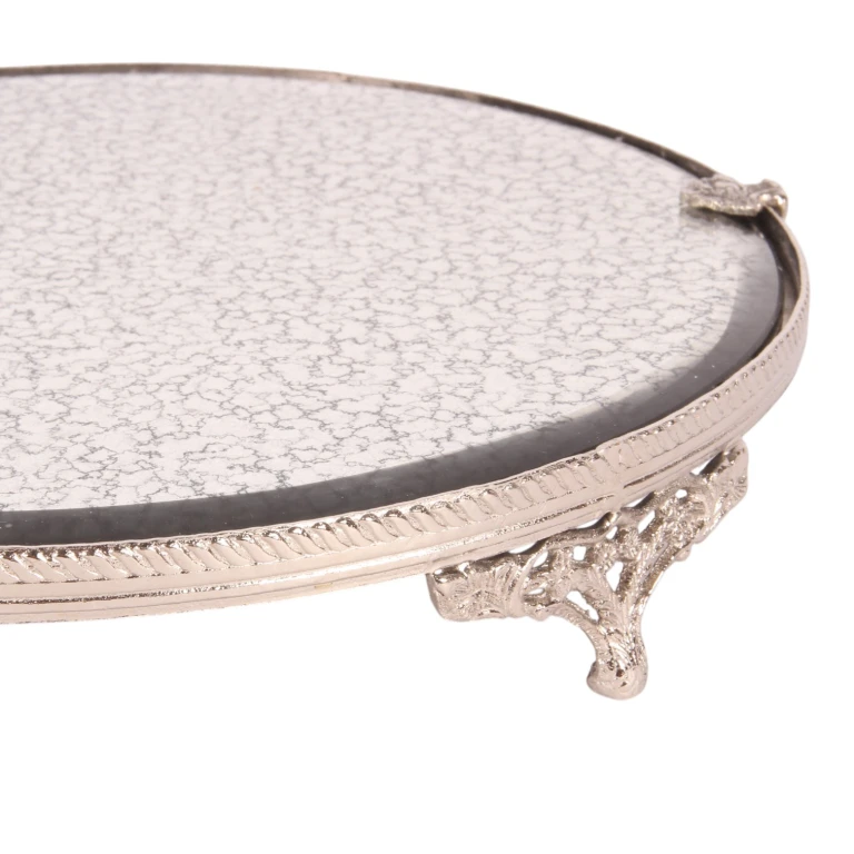 Spiegeldienblad koper zilver - 25,5 cm