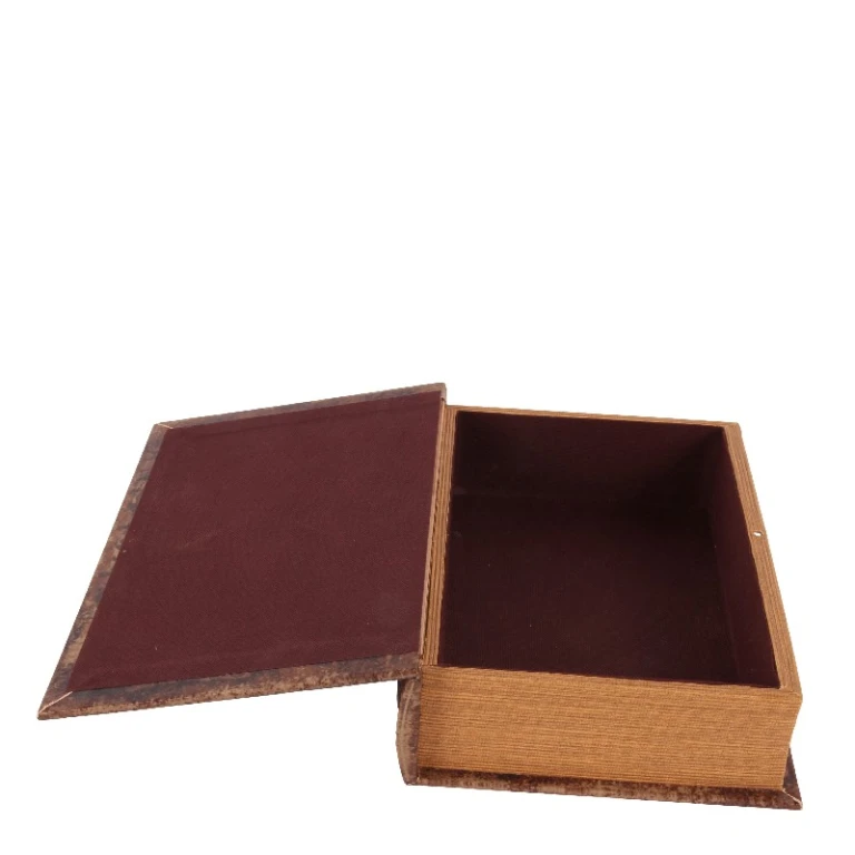 Opbergdoos boekvorm - 23 cm - bruin - kunstleer