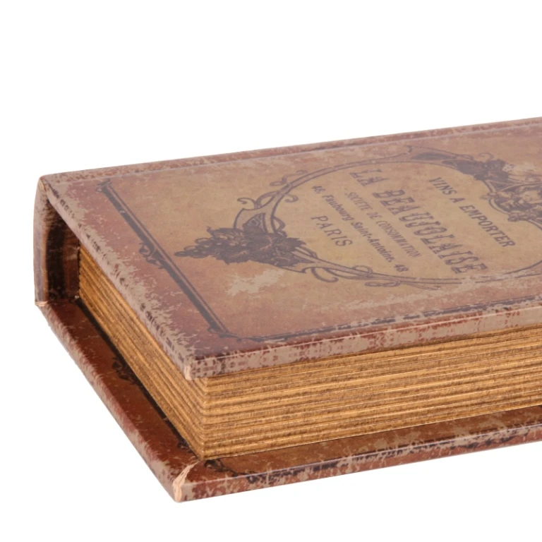 Opbergdoos boekvorm - 15 cm - bruin - kunstleer