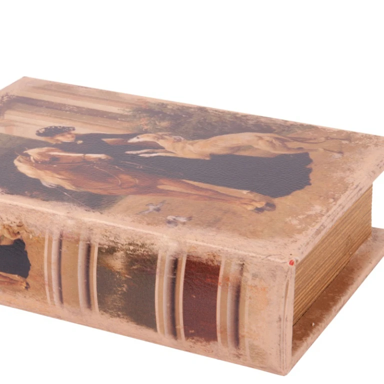 Opbergdoos boekvorm - 20 cm - bruin - kunstleer
