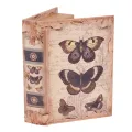 Opbergdoos in boekvorm - 20 cm - beige - kunstleer