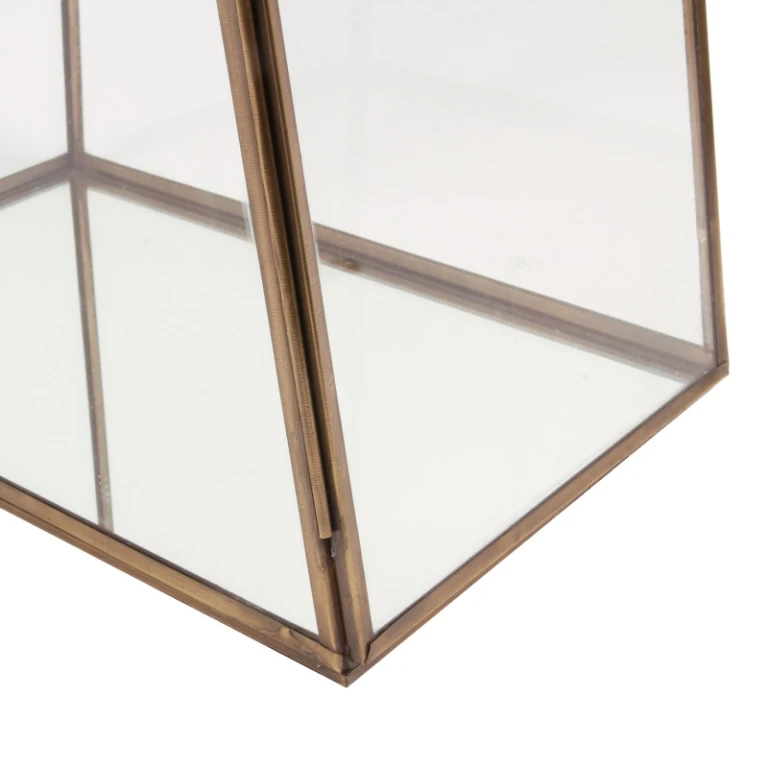 Displaybox - messing en glas - goud - 45 cm - 1 stuk